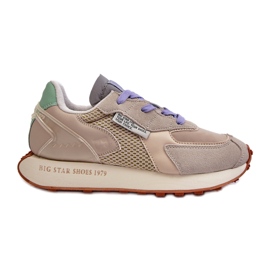 Sneakers til kvinder på Memory Foam System Big Star Platform NN274681 Beige
