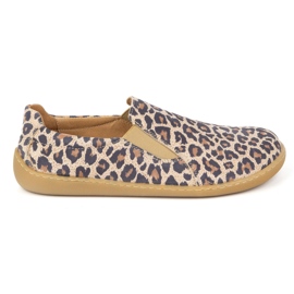 Olivier Kvinders barfodede minimalistiske gled 1308pol leopard brun