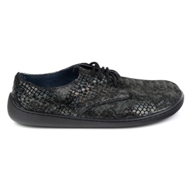 Olivier Barefoot kvinder minimalistiske sneakers 1288pol sort slange