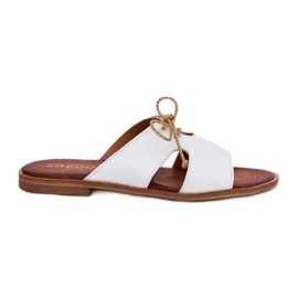 Kvinders læder flip flops zazoo 3022 hvid