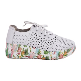 Læder Openwork Women's Shoes For Artiker 56C1532 White hvid