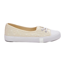 Sneakers Women's Sneakers med broderi Lee Cooper LCW-25-31-3445L Beige
