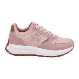 Kvinders sneakers på platformen Big Star RR274489 Hi-Polish Pink System lyserød