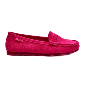 Dame Eco Suede Moccasins Big Star NN274934 Memory Foam System Fuchsia lyserød
