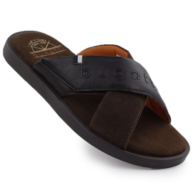 Mænds læder flip-flops brun Bugatti 321-Art80-1014