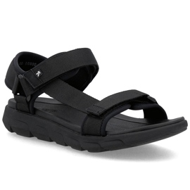 Black Velcro Men's Sandals Rieker 20850-00 sort