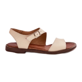 Zazoo 3014 beige læder kvinders læder sandaler