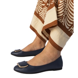 Navy Blue Women's Ballerinas med zirkoner blå