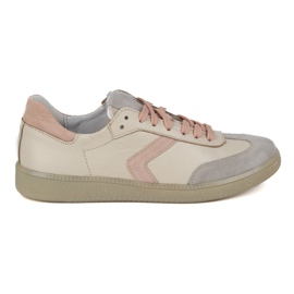 Kvinders læder sneakers olivier n1091 beige