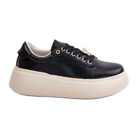 Vinceza Læder sneakers på platformen med en lyserød Vincez 89101 sort