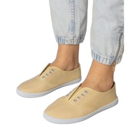 Slip-on sneakers i gråt stof