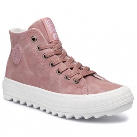 Big Star Kvinders store stjerne sneakers High Isolated Pink EE274113 lyserød