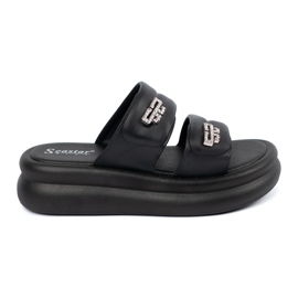 Seastar Sorte platformsflip-flops til kvinder