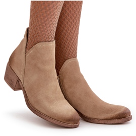 Zazoo 60475 Suede Heels Isoleret lys Beige