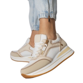 Beige Sports Sneakers dekoreret med en skyder