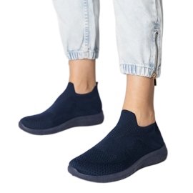 Navy Blue Sports Sneakers med en soking øvre blå