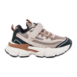 Sneakers sportssportsko til beige velcro