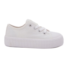 Big Star RR374009 Białe Lace -UP Sneakers hvid
