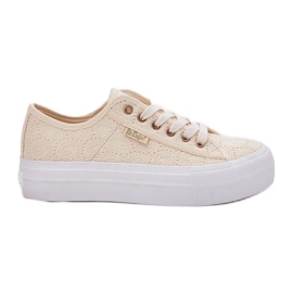 Kvinders sneakers med blonder Lee Cooper LCW-25-31-3440L beige