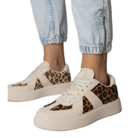 Beige-pants kvinders sneakers