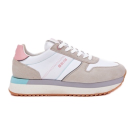 Kvinders ruskind sneakers Big Star RR274A047 Hi-Polish Beige-White System