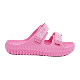 Kvinders skum flip flops med Big Star RR274A528 Pink velcro lyserød
