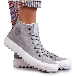 Big Star Kvinders store stjerne sneakers højt isoleret grå EE274114