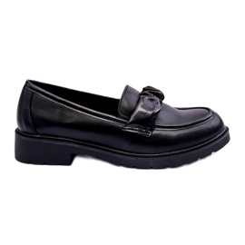 S.Barski Flat -Hælede læder loafers sort med dekoration S. BARSKI HY335