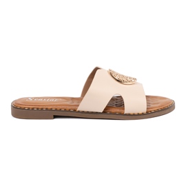 Seastar Lette -bærende klapper med en gylden dekoration beige
