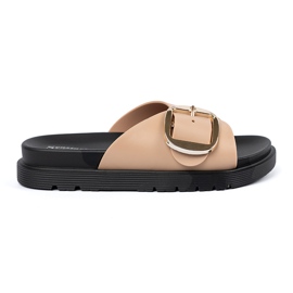 Seastar Beige kvinders flip flops med en gylden spænde