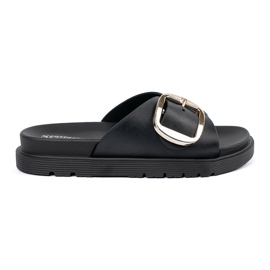 Seastar Sorte kvinders flip flops med en gylden spænde