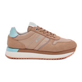 Kvinders ruskind sneakers Big Star RR274A048 Hi-Poly Dark-Tone System beige