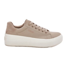 Big Star Kvindemateriale sneakers på den store stjerne RR274465 platform beige