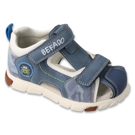 Befado børns sandaler 170p106 læderindsats blå