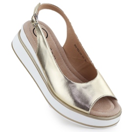 Filippo Golden Metallic Leather Sandals gylden