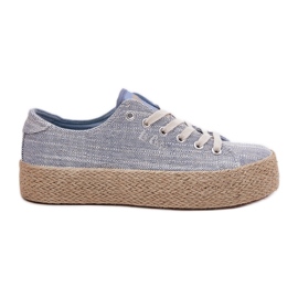 Kvinders sneakers på platformen med Lee Cooper LCW-25-02-3283 Blue Braid blå