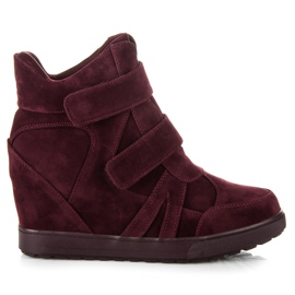 J. Star Velcro-sneakers i ruskind rød