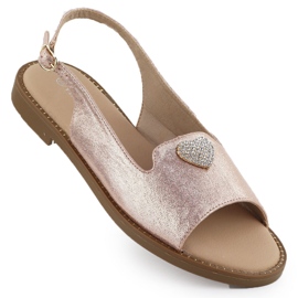 Flade kvinders sandaler med Golden Vinceza 17384 gylden
