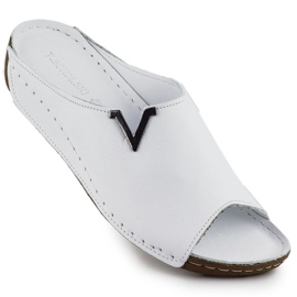 Kvinders læder flip flip flops t.sokolski L22-301 hvid