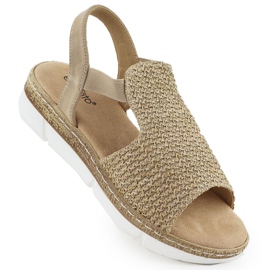 EVento Kvinders sandaler på en platform gled med beige 8828 beige