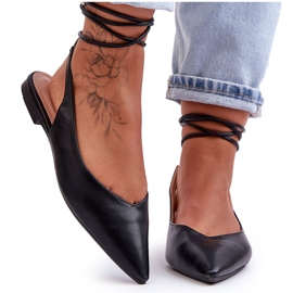Kvinders bundne ballerinaer sorte sandaler