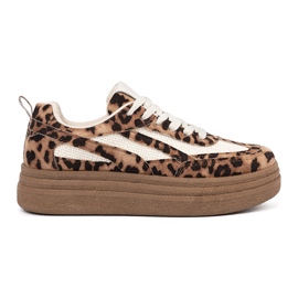 Kvinders sneakers med leopardprint brun
