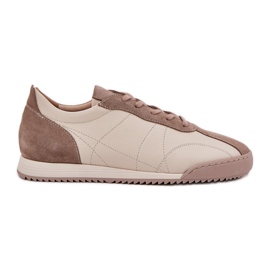 Laura Messi 2935 Women's Leather Sports Shoes beige