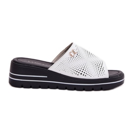 Kvinders læder flip flops Vinceza 41477 Hvid