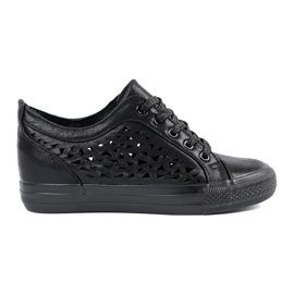 Shelvt Openwork Women's Wedges Sneakers sort