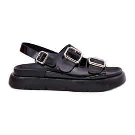 Læderlakerede kvinders sandaler med Big Star RR2746662 Sorte spænder