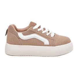 Inna Kvinders sneakers på Khaki -platformen beige