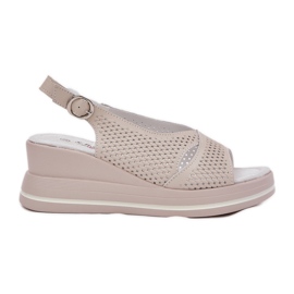 S.Barski Kvinders lædersandaler S. Barski LR51-660 Openwork Beige