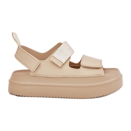 Inna Kvinders sandaler på platform med velcro beige