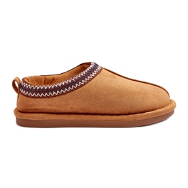 Kvinders ruskind med pels beige-kamel